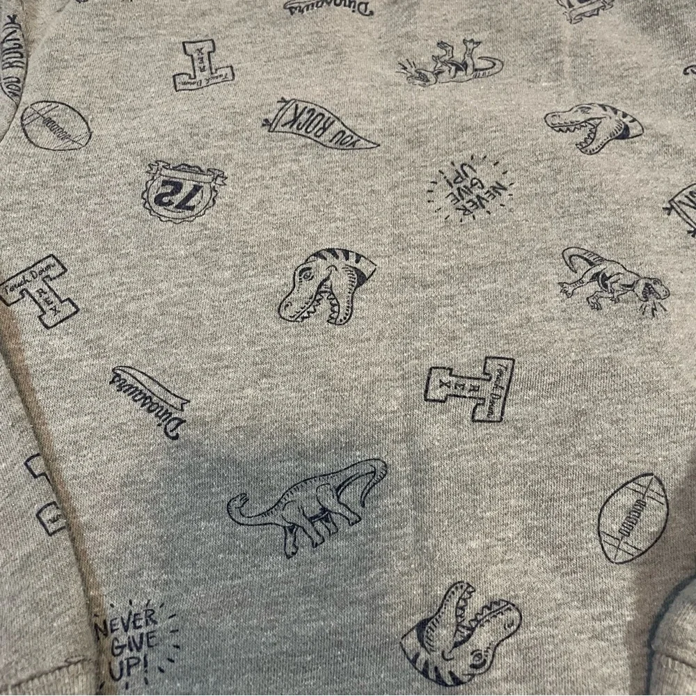 Garanimals‎ Gray Sweatshirt with Dino Applique and Plaid Elbow Patches